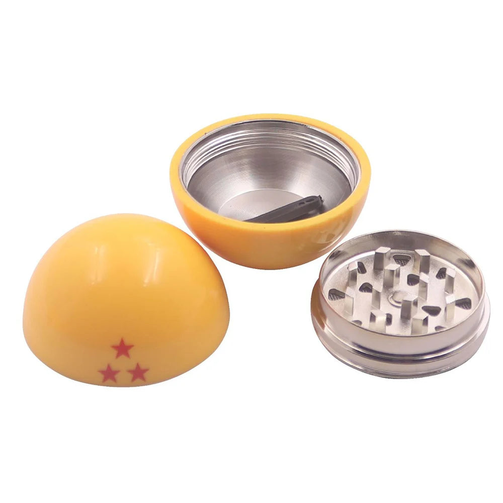 50MM Ball Shaped Herb Grinder Spice Miller 3 layers Red Orange Gift Box Metal Cartoon Herb Grinder
