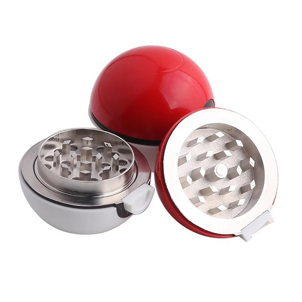 50MM Ball Shaped Herb Grinder Spice Miller 3 layers Red Orange Gift Box Metal Cartoon Herb Grinder
